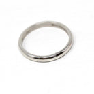 1970 Wedding Band - Retro Platinum Engraved Unadorned Ring - Vintage Dated "5-16-1970" Size 5 1/4 Fine Stacking Jewelry