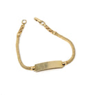Vintage ID Bracelet - Retro 12k Gold Filled Snake Chain 6 1/2 Inches - Circa 1960s Era Blank Nameplate Fold Over Box Clasp Petite Jewelry