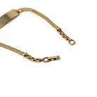 Vintage ID Bracelet - Retro 12k Gold Filled Snake Chain 6 1/2 Inches - Circa 1960s Era Blank Nameplate Fold Over Box Clasp Petite Jewelry