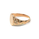 Art Nouveau Signet Ring - Antique 10k Yellow Gold Blank Oval Face - Edwardian Circa 1900s Era Size 10 Unisex Figural Woman Fine Jewelry