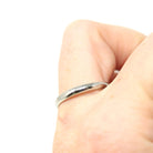 Mid Century Wedding Band - Vintage 14k White Gold Plain Stacking Ring - Circa 1950s Size 8 1/2 Signed Art Carved JR Wood Bridal Fine Jewelry