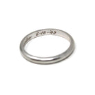 Vintage Wedding Band - Mid Century Era Platinum 2 MM Bridal Ring - Dated 1949 Size 5 Heirloom Fine Carl And Jackie Engraved Keepsake Jewelry