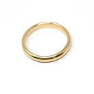 Vintage Wedding Band - Retro Era 14k Yellow Gold 3.5 MM Plain Domed Comfort Fit Ring - Circa 1960s Size 9 Unisex Traub Fine Bridal Jewelry