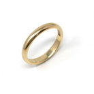 Vintage Wedding Band - Retro Era 14k Yellow Gold 3.5 MM Plain Domed Comfort Fit Ring - Circa 1960s Size 9 Unisex Traub Fine Bridal Jewelry