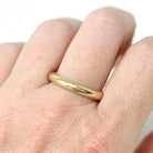 Vintage Wedding Band - Retro Era 14k Yellow Gold 3.5 MM Plain Domed Comfort Fit Ring - Circa 1960s Size 9 Unisex Traub Fine Bridal Jewelry