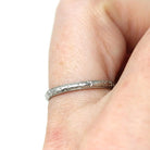 Vintage Wedding Band - Art Deco Platinum Daisy Blossom Eternity Pattern Bridal Ring - Circa 1930s Era Size 6 Floral Engraving Fine Jewelry