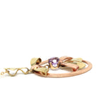 Vintage Amethyst Pendant - Mid Century 10k Yellow & Rose Gold Purple Gem Lavalier Necklace - Circa 1940s Fine February Birthstone Jewelry