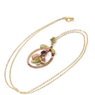 Vintage Amethyst Pendant - Mid Century 10k Yellow & Rose Gold Purple Gem Lavalier Necklace - Circa 1940s Fine February Birthstone Jewelry