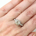1.76 Carat Diamond Engagement Ring - Mid Century Platinum Old European Brilliant Cut - Size 6 3/4 Circa 1950s GIA Report Fine Bridal Jewelry