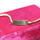 Vintage ID Bracelet - Retro 12k Gold Filled Snake Chain 6 1/2 Inches - Circa 1960s Era Blank Nameplate Fold Over Box Clasp Petite Jewelry