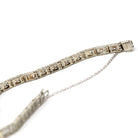 Art Deco Bracelet - Vintage 14k White Gold Flower Filigree .06 CTW Diamonds - Circa 1930s Line Tennis Style Fashion Accessory Fine Jewelry