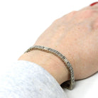 Art Deco Bracelet - Vintage 14k White Gold Flower Filigree .06 CTW Diamonds - Circa 1930s Line Tennis Style Fashion Accessory Fine Jewelry