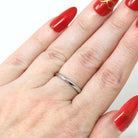 1972 Wedding Band - Retro Platinum Engraved Unadorned Ring - Vintage Dated "6-30-72" Size 5 1/2 Fine Stacking Jewelry