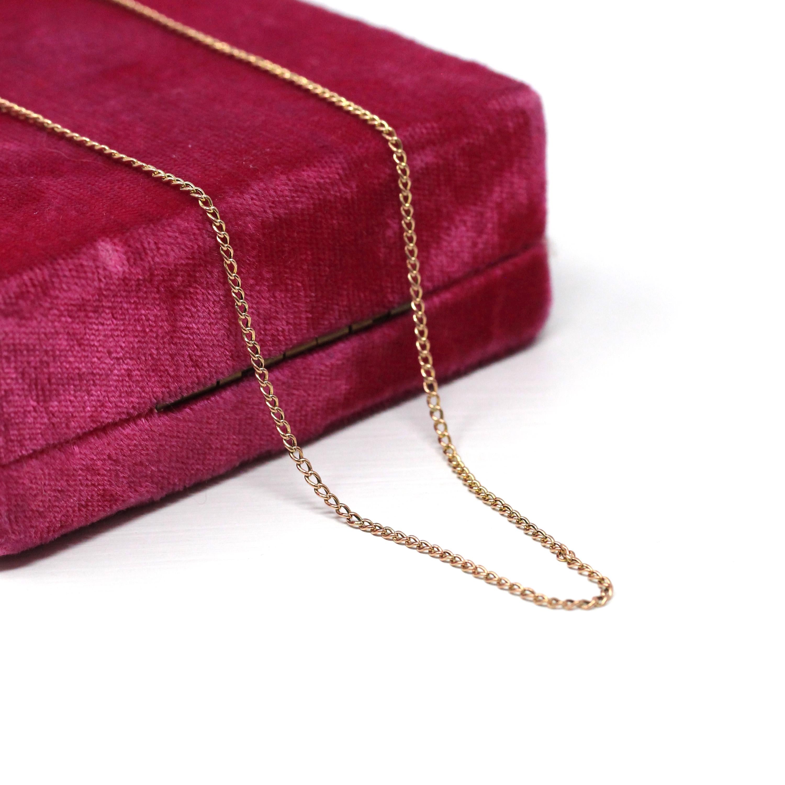 Retro Cable Chain - Vintage 9k Solid Yellow Gold 17 Inch Plain