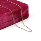 Retro Cable Chain - Vintage 9k Solid Yellow Gold 17 Inch Plain Links Stacking Necklace - Circa 1960s Era Spring Ring Clasp Fine Jewelry