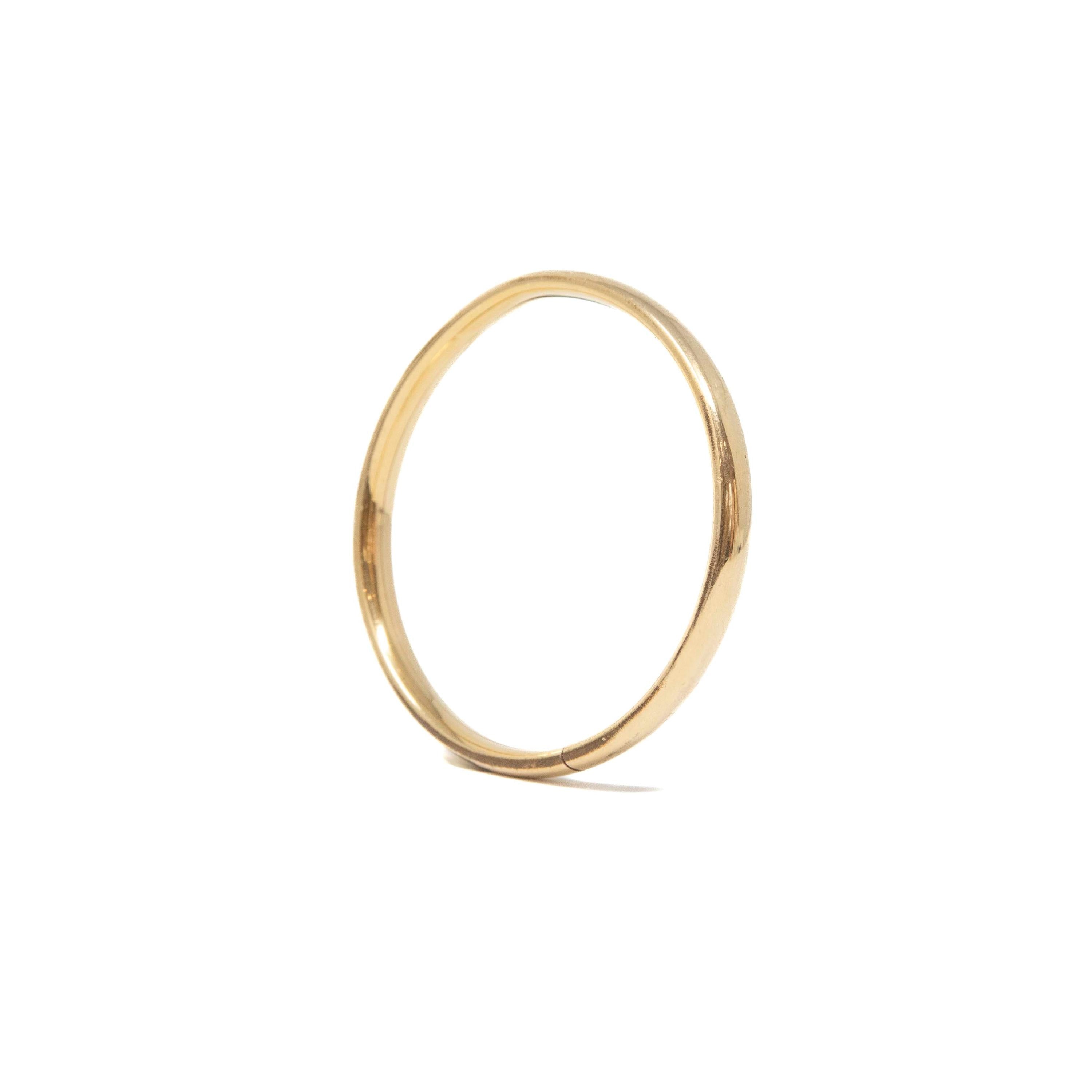 Mid Century Baby Bracelet - Vintage Gold Filled Plain Polished Children's Bangle - Circa 1960s Era 5 Inch Dainty Petite Marathon 60s Jewelry