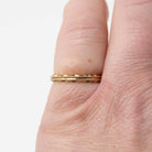 Vintage Wedding Band - Retro 14k Yellow Gold Milgrain Scalloped Textured Design - Circa 1940s Era Size 4 3/4 New Old Stock Eternity Jewelry