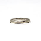 Mid Century Wedding Band - Vintage Era 14k White Gold Plain Stacking Ring - Dated 1956 Size 6 Signed Art Carved JR Wood Bridal Fine Jewelry