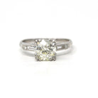 1.76 Carat Diamond Engagement Ring - Mid Century Platinum Old European Brilliant Cut - Size 6 3/4 Circa 1950s GIA Report Fine Bridal Jewelry