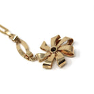 Vintage Flower Necklace - Mid Century 10k Yellow Gold Natural Blue Zircon Gemstone Pendant - Circa 1940s December Birthstone Fine Jewelry