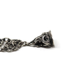 Antique Watch Fob - Victorian Sterling Silver Nature Inspired Bird Chain Engraved FNMK - Repousse Floral Panel Link Drop Fine Unisex Jewelry