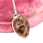 Vintage Cherub Pendant - Mid Century Silver Cherub Angel Baby Necklace - Circa 1960s Era Leaf Statement Plastic Fashion Accessory Jewelry