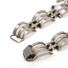 Vintage Jewelry Set - Retro Era Sterling Silver Interlocking Open Metal Purple Glass Choker and Bracelet Links - Circa 1970s Fashion Jewelry