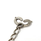 Vintage Heart Bracelet - Mid Century Sterling Silver Puffy Charm Pendant Curb Link Chain - Circa 1940s Era Sweetheart Bow Love Motif Jewelry