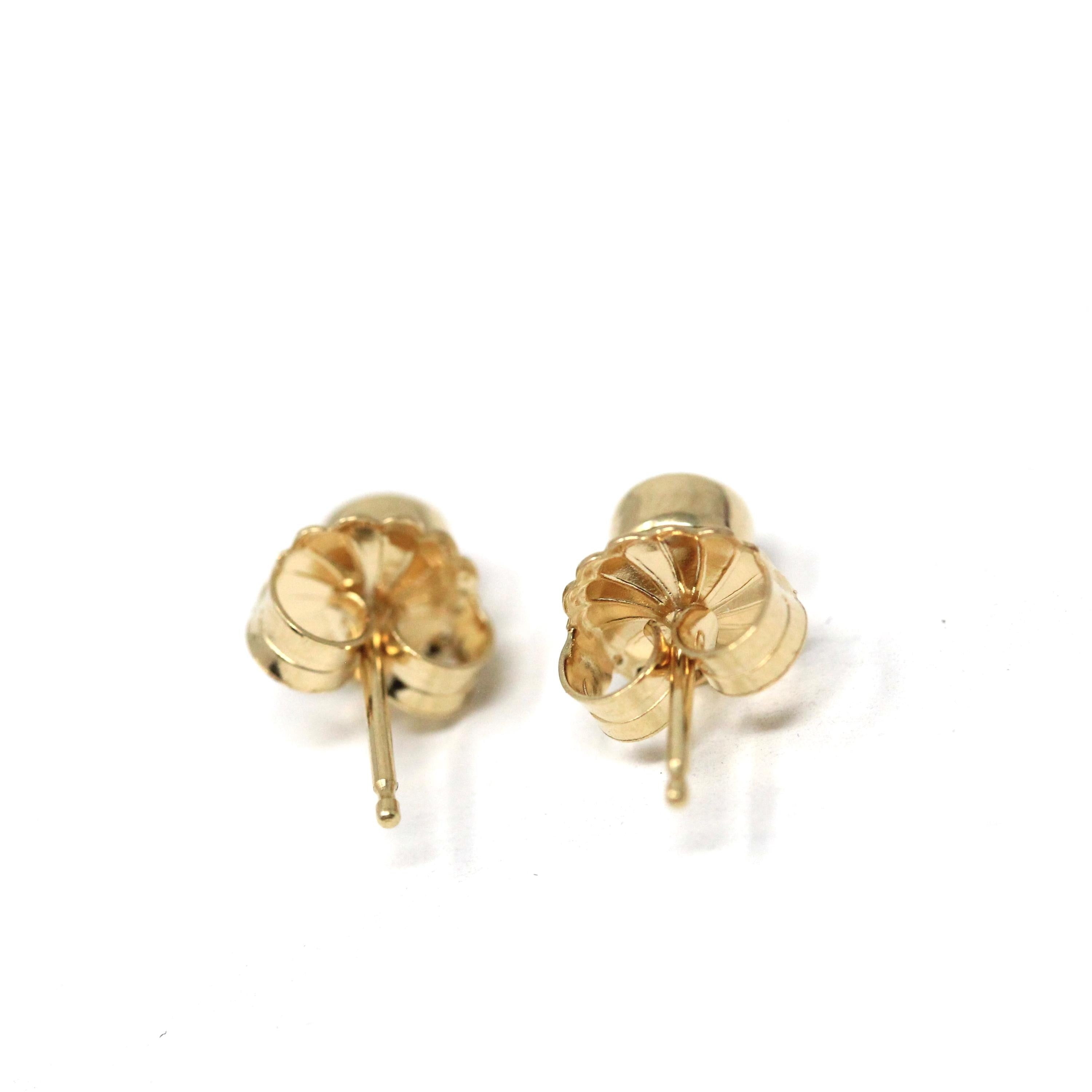 Bezel Diamond Earrings - Contemporary Custom 14k Yellow Gold .24 CTW Natural Old European Cut Gemstones - Post Stud Fine Minimalist Jewelry