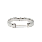 Vintage Flower Bangle - Retro Sterling Silver Hollow Floral Design 7 Inch Bracelet - Circa 1960s Era Fine Nature Inspired Fashion Jewelry