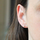Bezel Diamond Earrings - Contemporary Custom 14k Yellow Gold .24 CTW Natural Old European Cut Gemstones - Post Stud Fine Minimalist Jewelry