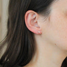Bezel Diamond Earrings - Contemporary Custom 14k Yellow Gold .24 CTW Natural Old European Cut Gemstones - Post Stud Fine Minimalist Jewelry