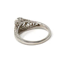 Diamond Filigree Ring - Art Deco Style 14k White Gold Natural .30 CT Engagement - Modern Era Size 7 Vintage Reproduction Fine Bridal Jewelry
