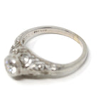 Diamond Filigree Ring - Art Deco Style 14k White Gold Natural .30 CT Engagement - Modern Era Size 7 Vintage Reproduction Fine Bridal Jewelry