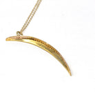 Crescent Moon Necklace - Retro 15k Yellow Gold Cultured Seed Pearls Celestial Pendant - Vintage Circa 1940s Era Statement Fine 40s Jewelry