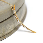 Crescent Moon Necklace - Retro 15k Yellow Gold Cultured Seed Pearls Celestial Pendant - Vintage Circa 1940s Era Statement Fine 40s Jewelry