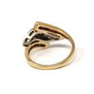 Mid Century Diamond Ring - Vintage 14K Yellow White Gold Natural Gemstones - Circa 1950s Era Size 6 1/4 Two Tone Fine Engagement 50s Jewelry