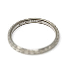 Art Deco Flower Band - Vintage 18k White Gold Geometric Eternity Ring - Circa 1930s Era Wedding Size 6 Bridal White Rose Fine 30s Jewelry