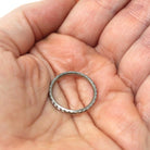 Art Deco Flower Band - Vintage 18k White Gold Geometric Eternity Ring - Circa 1930s Era Wedding Size 6 Bridal White Rose Fine 30s Jewelry