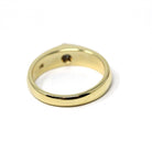 Vintage Diamond Ring - Estate 14k Yellow & White Gold Single Gemstone Tapered Band - Modern Size 10 Unisex Men's Wedding Two Tone Jewelry