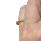 Vintage Diamond Ring - Mid Century 18k Yellow & White Gold Five Gemstones Wedding Band - Circa 1940s Size 5 Fine Statement Bridal Jewelry