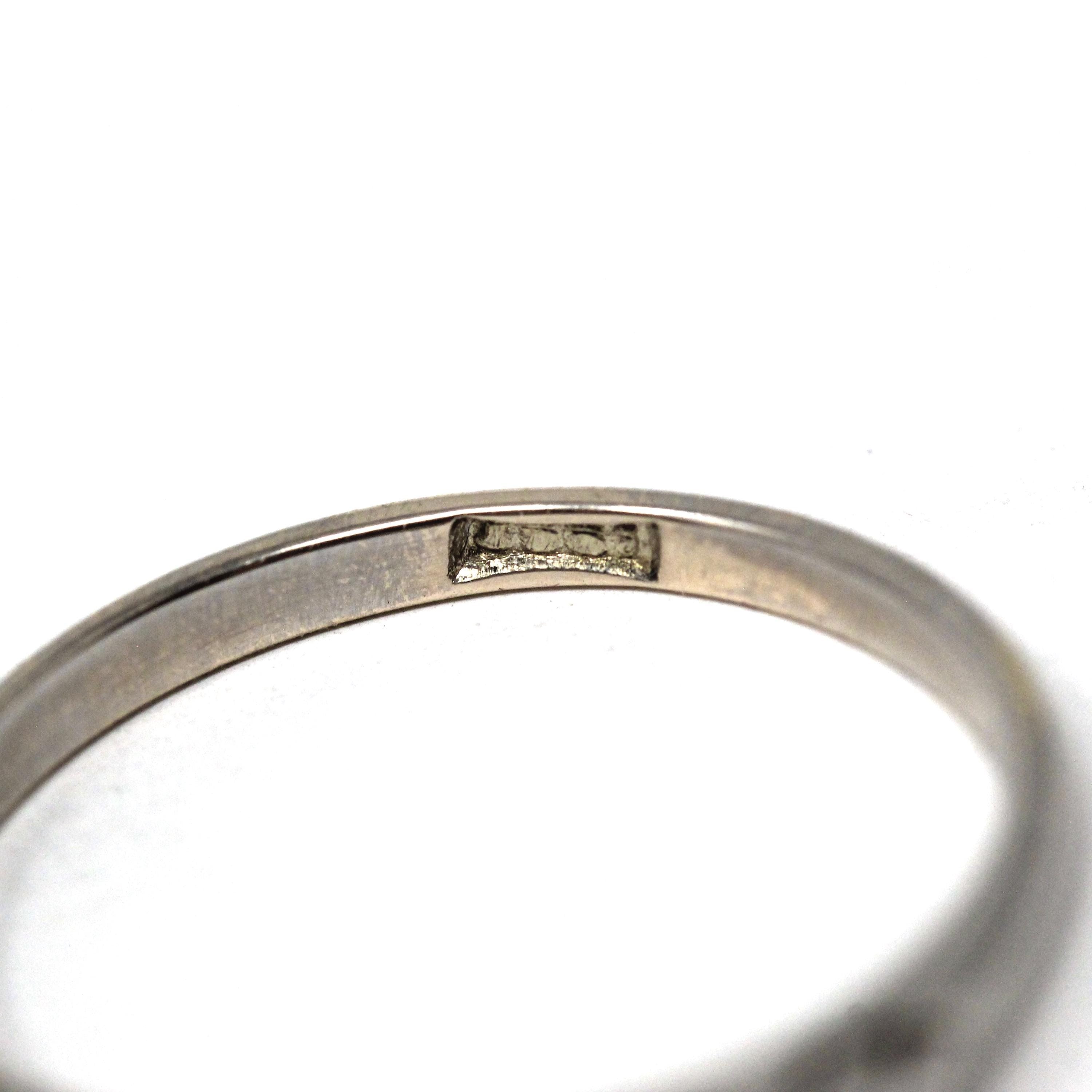 Antique Diamond Band - Vintage 10k Rhodiumed Yellow Gold Natural .25 CTW Five Stone Wedding Ring - Estate Circa 1910s Size 6.75 Fine Jewelry