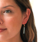 Edwardian Jewelry Set - Antique 14k Yellow Gold Blue Enamel Bar Pendant Necklace & Drop Earrings - Circa 1900s Era Seed Pearl Fine Jewelry