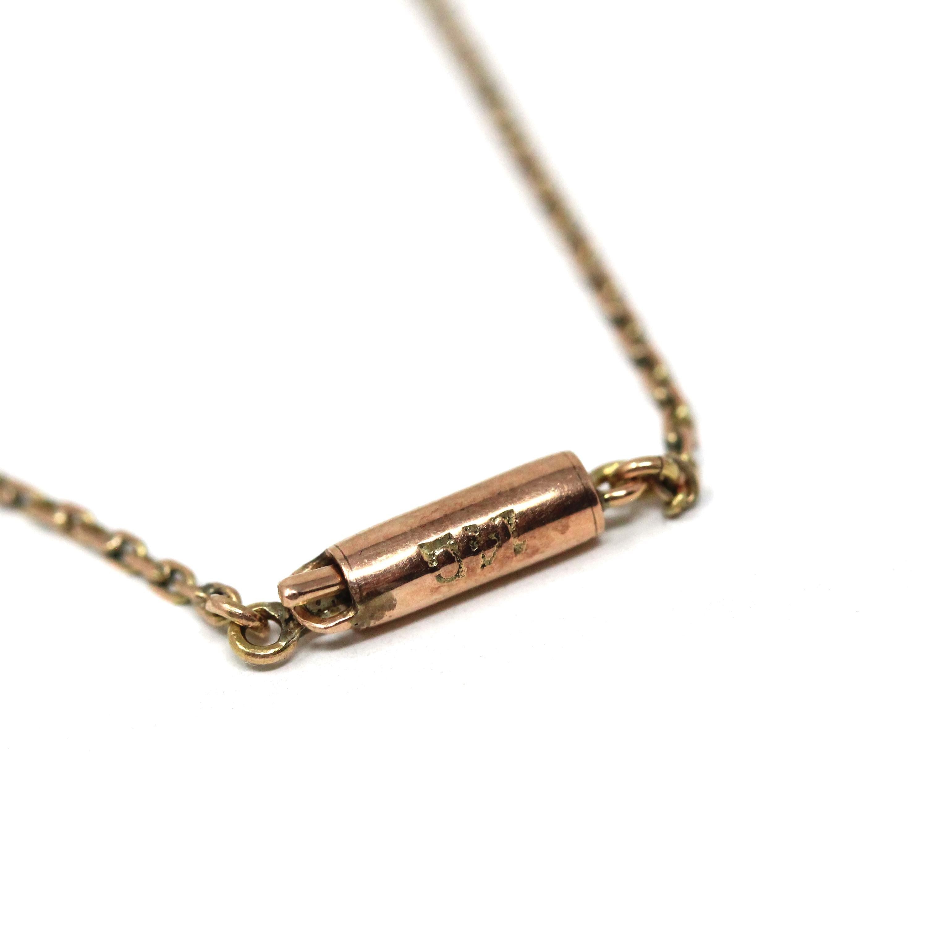 Antique Flower Pendant - Edwardian 14k Yellow Gold Brooch Charm Necklace - Circa 1900s Era Seed Pearl & Natural Ruby Starburst Fine Jewelry