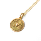 Estate Cancer Charm - Modern 18k Yellow Gold Crab Astrological Sign Necklace Pendant - Circa 1990s Zodiac Celestial Water Element Jewelry