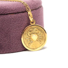 Estate Cancer Charm - Modern 18k Yellow Gold Crab Astrological Sign Necklace Pendant - Circa 1990s Zodiac Celestial Water Element Jewelry