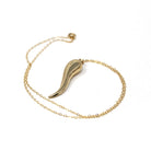 Italian Horn Charm - Retro 14k Yellow Gold Italy Cornicello Good Luck Pendant Necklace - Vintage Circa 1970s Ward Off Evil Amulet Jewelry