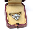 Aquamarine & Diamond Ring - Estate Platinum Oval Blue Natural Gemstones - Modern Size 8 Statement Fine Cocktail March Birthstone Jewelry