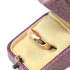 Victorian 22k Gold Band - Antique Unisex Plain Polished Round Wedding Ring - Hallmarked 1897 Rose Gold Size 6 Fine Bridal Stacking Jewelry