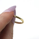 Vintage Wedding Band - Mid Century 14k Yellow Gold Plain Unadorned Polished Ring - Dated "29.9.45" Size 7 1/2 Stacking Dainty Fine Jewelry